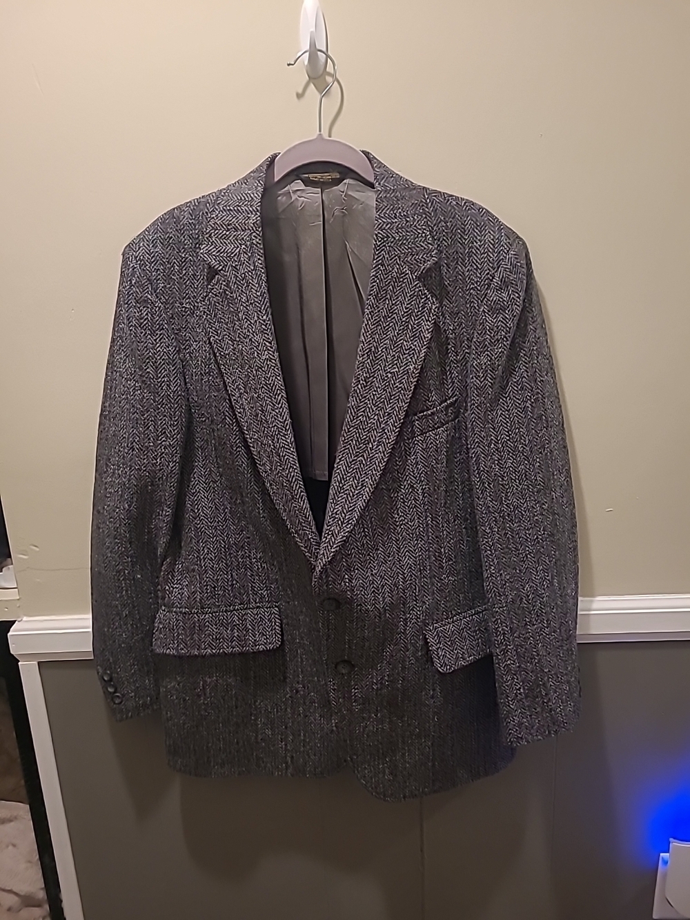 Vintage Adams Row USA Mens 2 Button Pure Wool Tweed  Sport Coat Jacket 42 READ